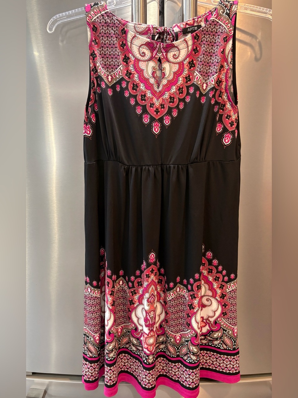Apt. 9 Black & Pink Sleeveless Printed Dress